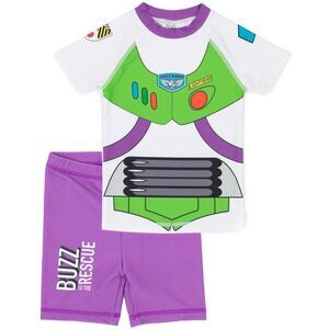 Buzz Lightyear Boys Space Suit Swim Set / White/Green/Purple